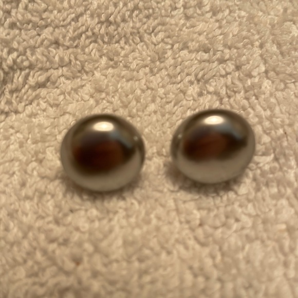 no brand Jewelry - Silver pierced earrings. Approximately dime sized.From smoke/pet/scent free home
